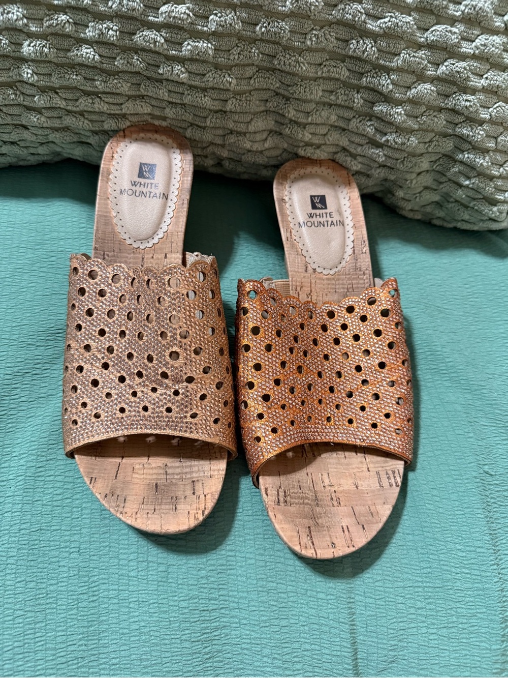 White Mountain Copper Perforated Slide Mules